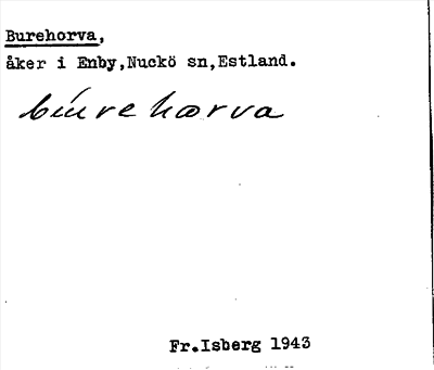 Bild på arkivkortet för arkivposten Burehorva