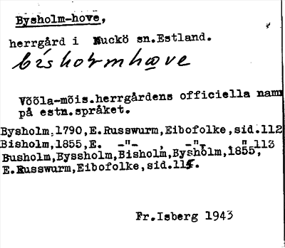 Bild på arkivkortet för arkivposten Bysholm-hove