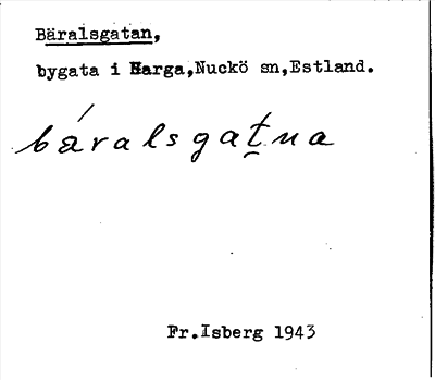 Bild på arkivkortet för arkivposten Bäralsgatan