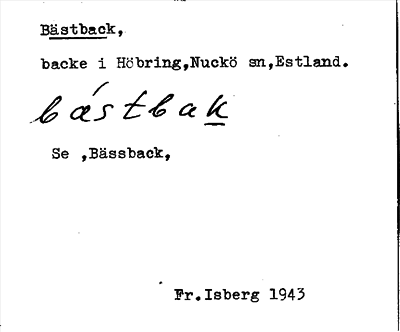 Bild på arkivkortet för arkivposten Bästback