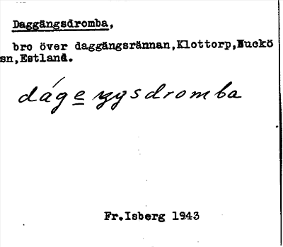 Bild på arkivkortet för arkivposten Daggängsdromba