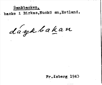 Bild på arkivkortet för arkivposten Dankbacken
