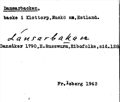 Bild på arkivkortet för arkivposten Dansarbacken