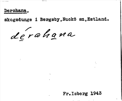 Bild på arkivkortet för arkivposten Derohana