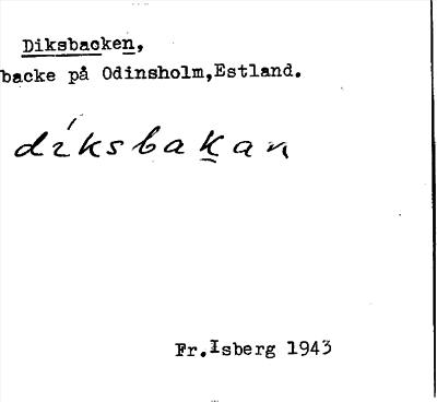 Bild på arkivkortet för arkivposten Diksbacken