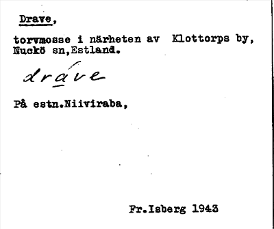 Bild på arkivkortet för arkivposten Drave