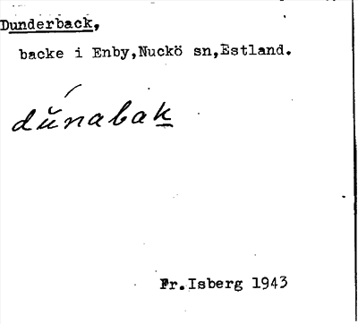 Bild på arkivkortet för arkivposten Dunderback