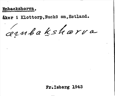 Bild på arkivkortet för arkivposten Enbackshorva