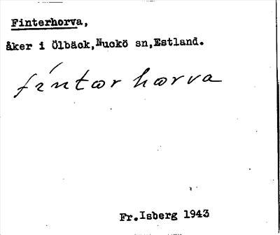 Bild på arkivkortet för arkivposten Finterhorva