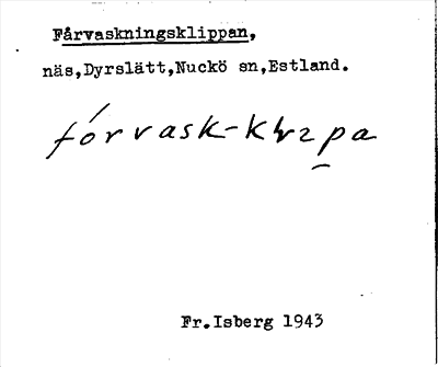 Bild på arkivkortet för arkivposten Fårvaskningsklippan
