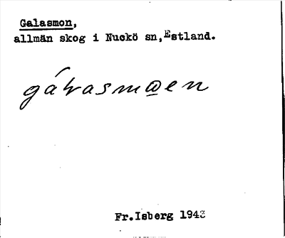 Bild på arkivkortet för arkivposten Galasmon