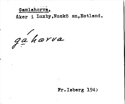 Bild på arkivkortet för arkivposten Gamlahorva