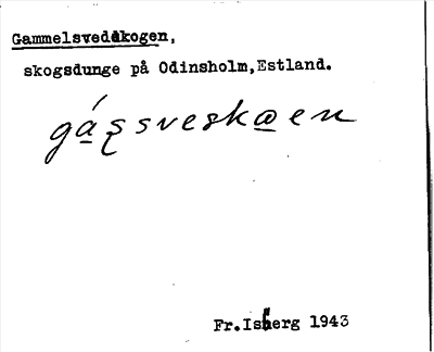 Bild på arkivkortet för arkivposten Gammelsvedskogen