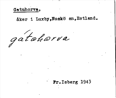 Bild på arkivkortet för arkivposten Gatuhorva