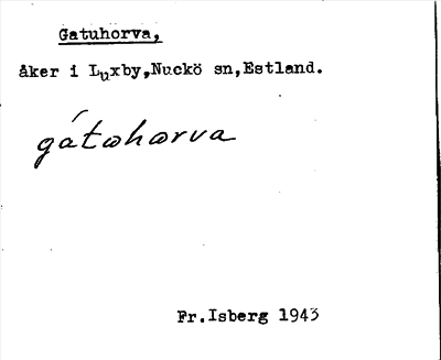 Bild på arkivkortet för arkivposten Gatuhorva