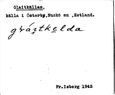 Bild på arkivkortet för arkivposten Glaitkällan