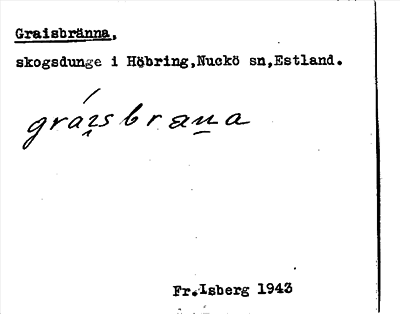 Bild på arkivkortet för arkivposten Graisbränna