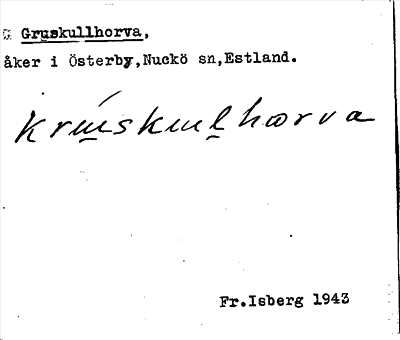 Bild på arkivkortet för arkivposten Gruskullhorva