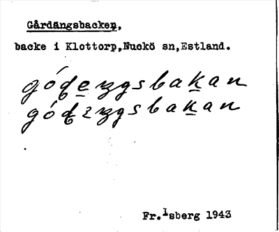 Bild på arkivkortet för arkivposten Gårdängsbacken