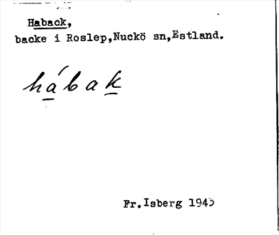 Bild på arkivkortet för arkivposten Haback
