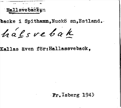 Bild på arkivkortet för arkivposten Hallsvebacken