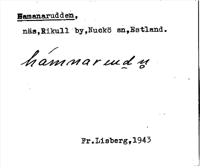 Bild på arkivkortet för arkivposten Hamanarudden