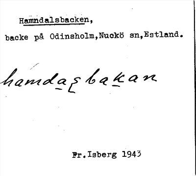 Bild på arkivkortet för arkivposten Hamndalsbacken