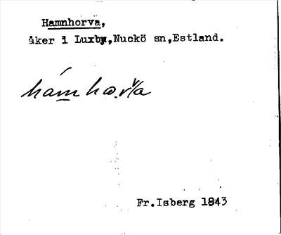 Bild på arkivkortet för arkivposten Hamnhorva