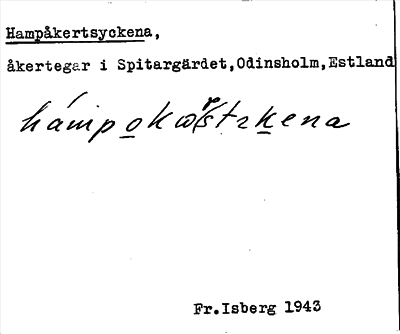 Bild på arkivkortet för arkivposten Hampåkerstyckena