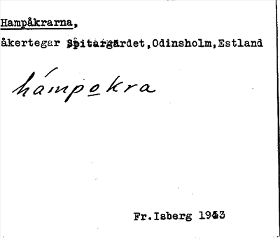Bild på arkivkortet för arkivposten Hampåkrana