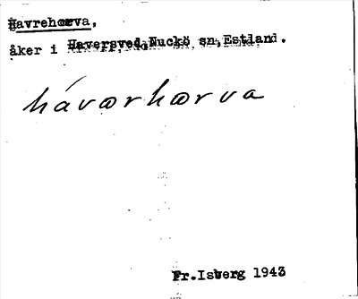 Bild på arkivkortet för arkivposten Havrehorva