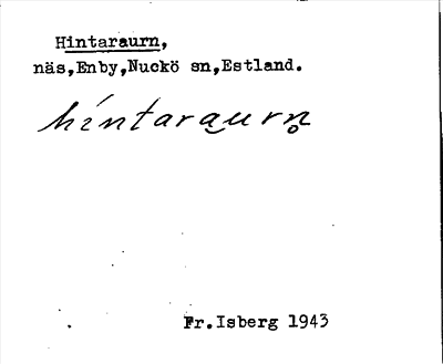 Bild på arkivkortet för arkivposten Hintaraurn