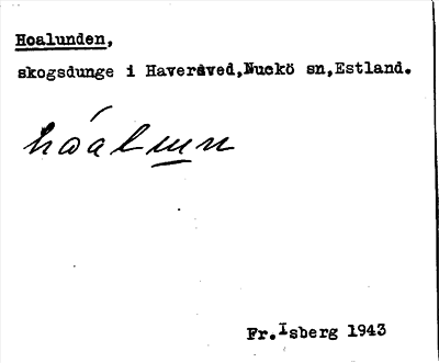 Bild på arkivkortet för arkivposten Hoalunden