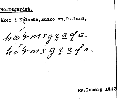 Bild på arkivkortet för arkivposten Holmsgärdet