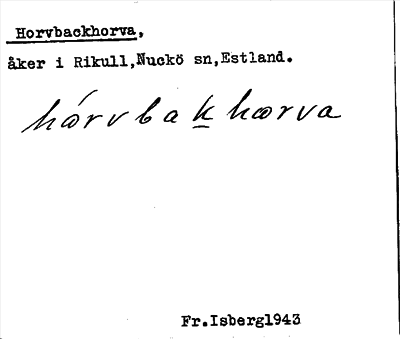 Bild på arkivkortet för arkivposten Horvbackhorva