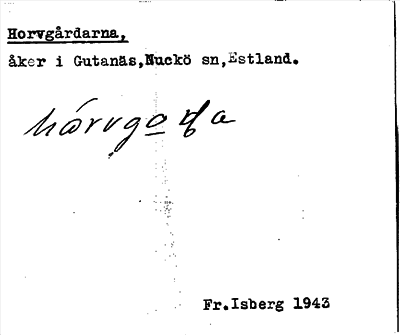 Bild på arkivkortet för arkivposten Horvgårdarna
