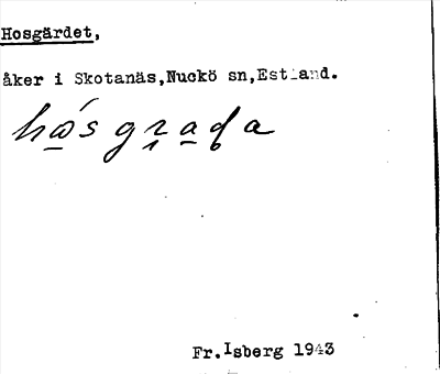 Bild på arkivkortet för arkivposten Hosgärdet