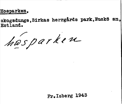 Bild på arkivkortet för arkivposten Hosparken