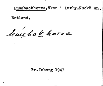Bild på arkivkortet för arkivposten Hussbackhorva