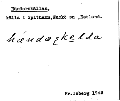 Bild på arkivkortet för arkivposten Händerskällan