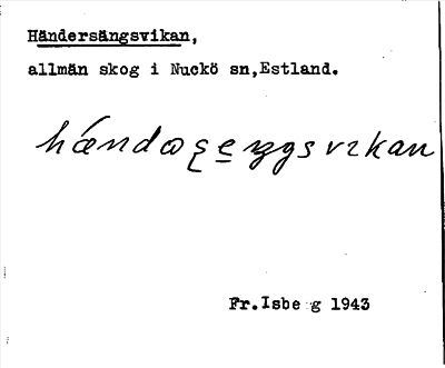 Bild på arkivkortet för arkivposten Händersängsvikan