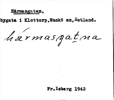 Bild på arkivkortet för arkivposten Härmasgatan