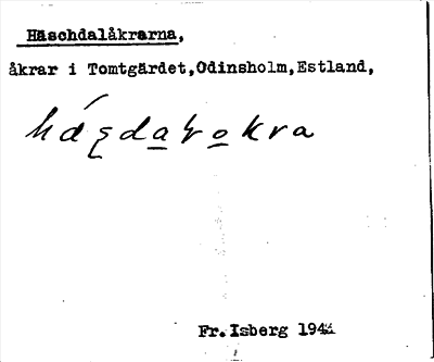 Bild på arkivkortet för arkivposten Häschdalåkrarna