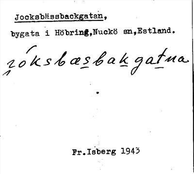 Bild på arkivkortet för arkivposten Jocksbässbackgatan