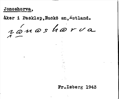 Bild på arkivkortet för arkivposten Jonoshorva