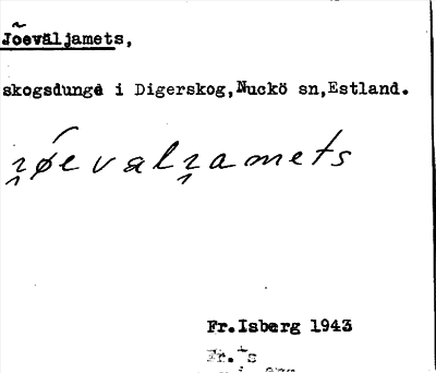 Bild på arkivkortet för arkivposten Jõeväljamets