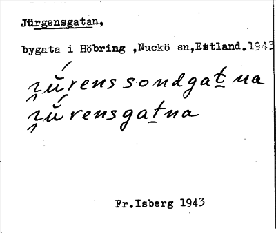 Bild på arkivkortet för arkivposten Jürgensgatan