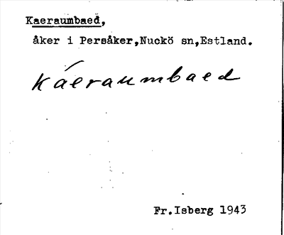 Bild på arkivkortet för arkivposten Kaeraumbaed