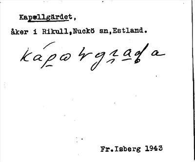 Bild på arkivkortet för arkivposten Kapellgärdet