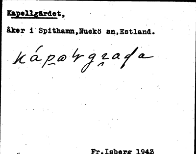Bild på arkivkortet för arkivposten Kapellgärdet